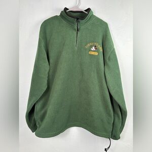Disney Disneyland Men's Green Zi-up Pullover Fleece Sweater